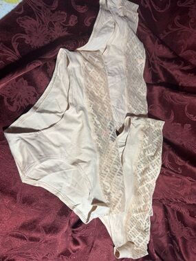 Pink Victoria’s Secret Beige Lace Trim Cotton Briefs - 3 Pack Large